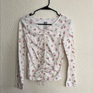 SO Goods For Life Brand Long Sleeve Ditsy Floral Top